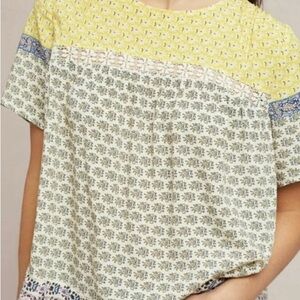 Blue Tassel x Anthropologie Carmen Printed Blouse Sz S